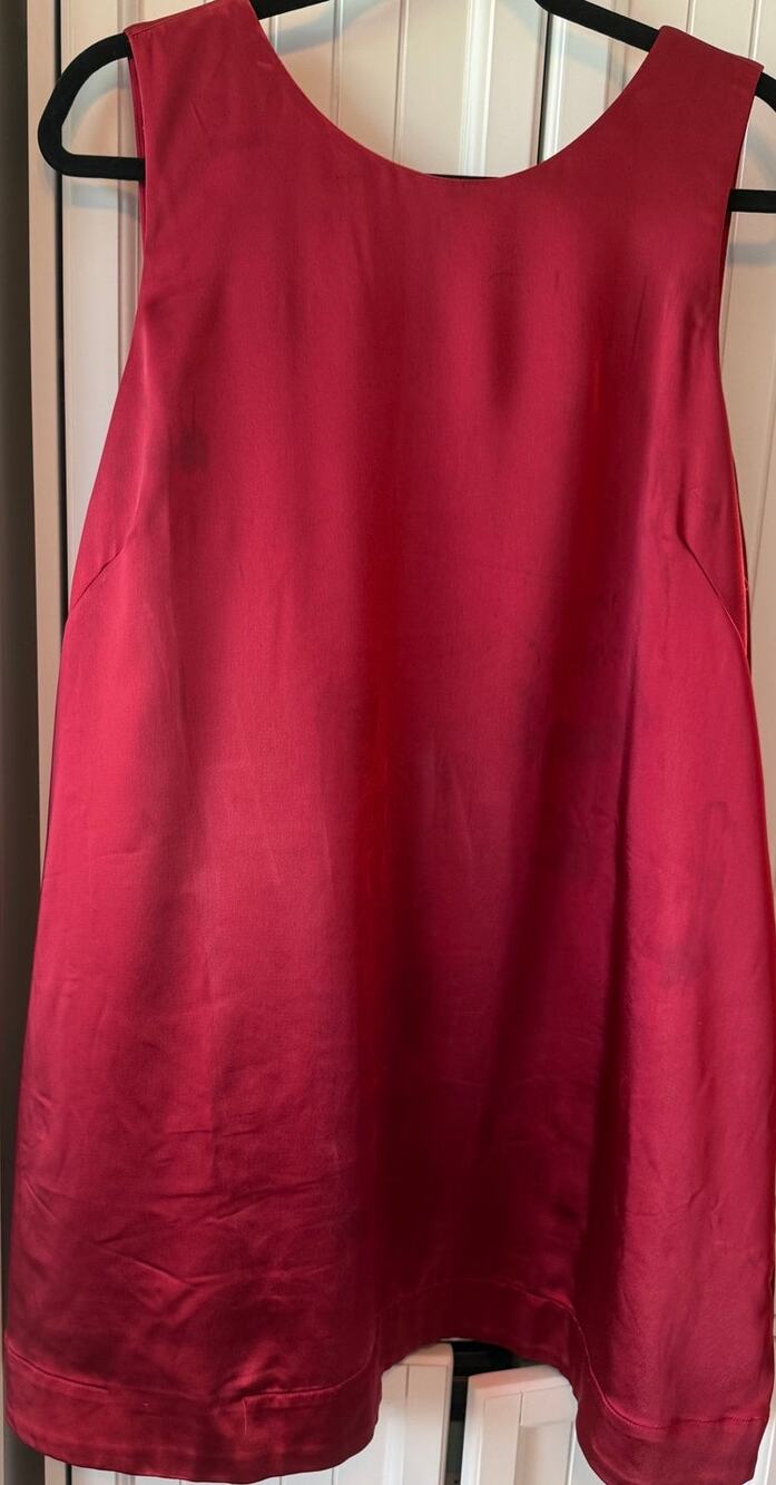 The Occasion by Old Navy Satin Mini Shift Dress auroral red XLP NWOT